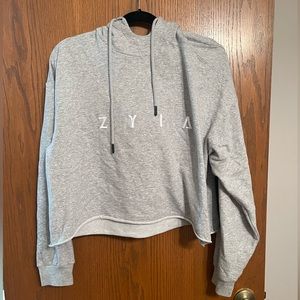 Zyia Raw Edge Crop Hoodie